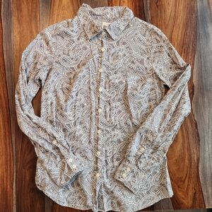 J. Crew Small Paisley Button Down Shirt Small Fitted Dressy Great Stylish
